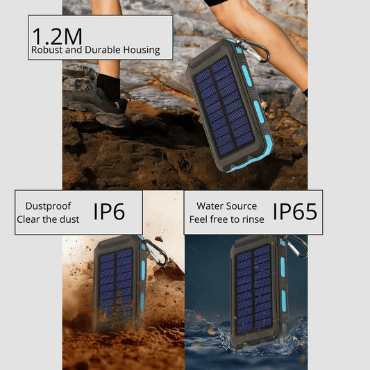 High-capacity portable solar charger for hikers