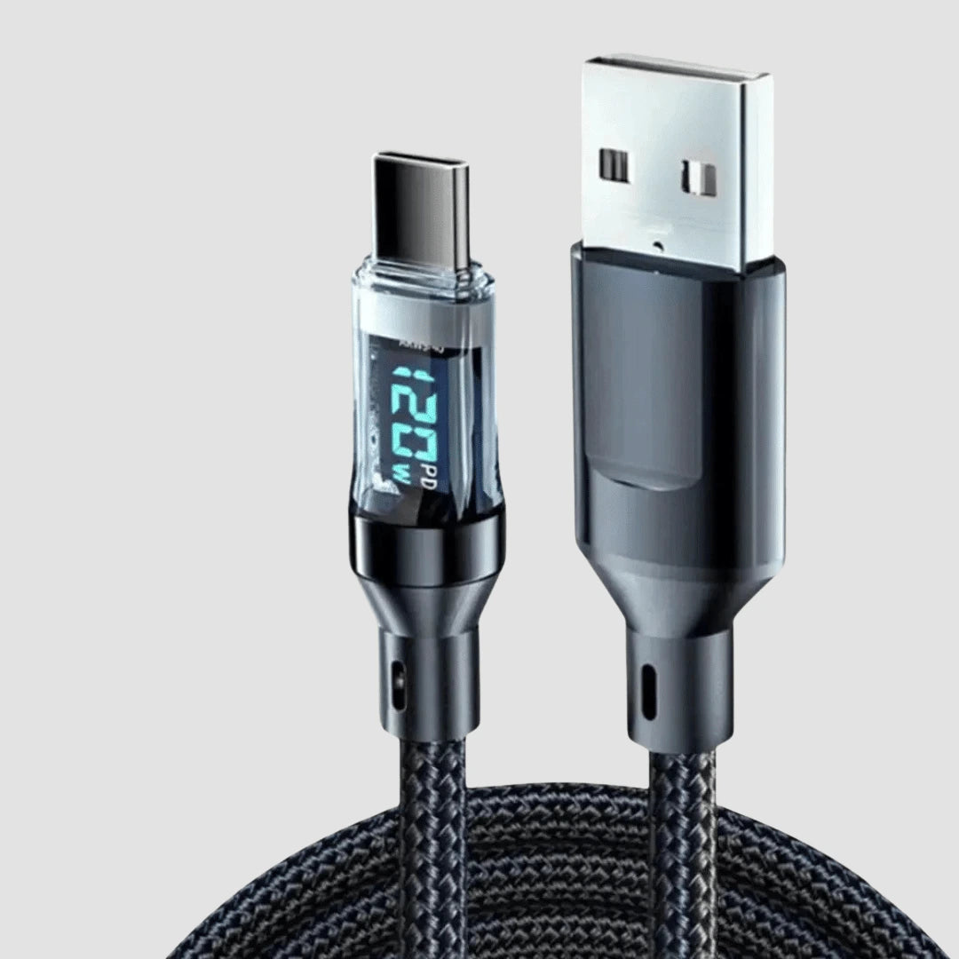 High-wattage 120W data sync and charging cable