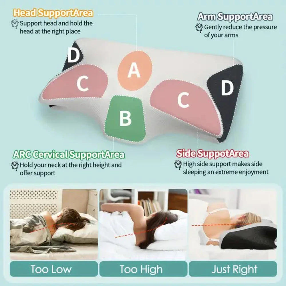 Travgoa Butterfly Cervical Memory Foam Pillow